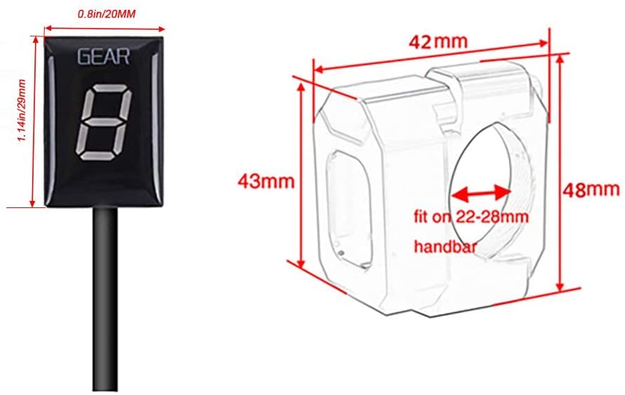 Miniatura 4 de Indicador digital de engranajes LED de 1-6 velocidades, medidor de pantalla impermeable para ER6N Z1000 SX Ninja 400 650 Z800 Z750 Versys 650 Z650