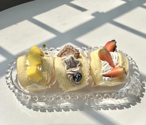 Image of Glass Serving Plate Set of 1 pcs Flower Decorative 11.5 inch Crystal Clear Glass Plate- Dry Fruits Sweets Chocolate Snack Plate for Dining,Catering Event,Parties,Wedding Dinner Plate (MV-02)