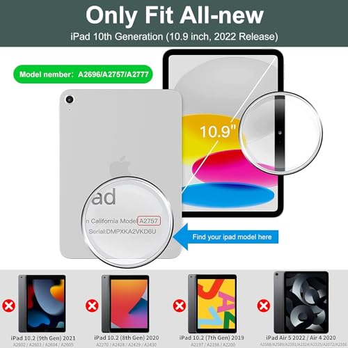 Image of DuraSafe Cases for iPad 10.9 Inch 10th [ iPad 10 2022 ] Ultra Slim Smart Auto Sleep /Wake PC Cover - Light Pink