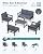 SERWALL HDPE Patio Conversation Set, 6-Piece Sectional Outdoor Furniture Set, All Weather Outdoor Couch Set Patio Furniture Set for Deck, Lawn, Grey Frame with Grey Cushion