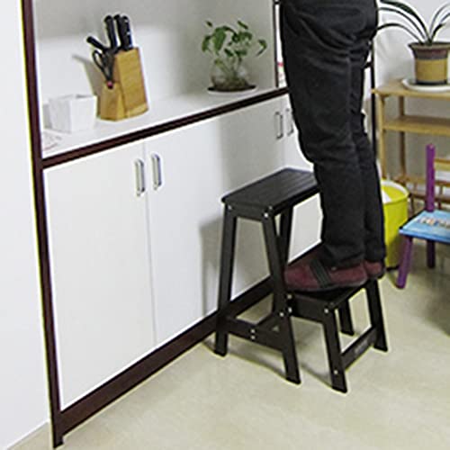 Tabouret à double usage pliable LUNEZY escabeau pliant bois - 6