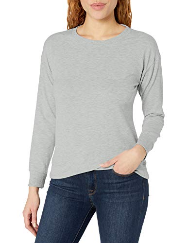 Danskin Women's Keyhole Back Pullover Sweatshirt, Oatmeal Heather, Small