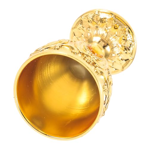 SAFIGLE Copa de Licor Metálica Pequeña Resistente y Decorativa para Hogar Bar y Bebidas Frías o Calientes Diseño Vintage Europeo Dorado