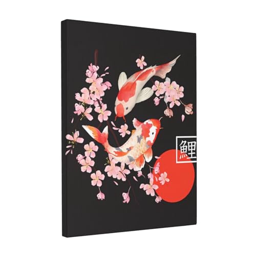アートパネル 桜 鯉 魚 和桜 桃の花 ピンク (2) アニメ アートフレーム モダン ポスター フレーム装飾画 キャンバス絵画 アートボード 玄関 木製 部屋飾り 壁の絵 壁掛け ソファの背景絵画 木枠セット グッズ キャラクター 30x40cm