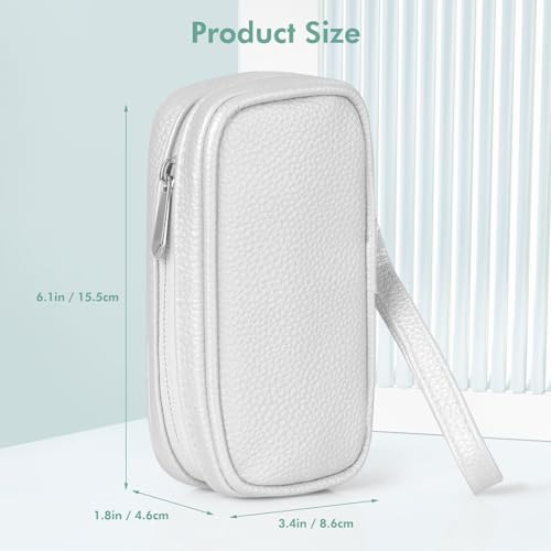 Image of Tampon Holder for Purse - Portable Tampon Storage Bag with Zipper - Period Bags for Women (Silver)