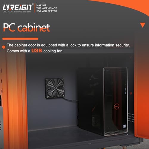 Image of Industrial Computer Cabinet, Mobile Security LCD Computer Cabinet, Enclosure Industrial Computer Desk Maximum Suitable for 27 inches Monitor