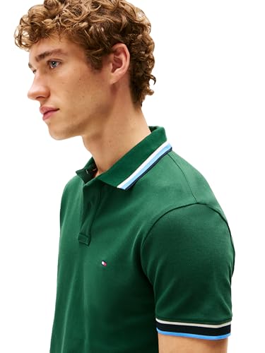 Tommy Hilfiger Men's Short Sleeve Casual Polo Shirts in Slim Fit with Stretch and Cuff Designs2