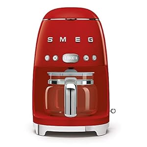 Smeg dcf02rdus 50s retro style drip filter coffee maker bundle cgf01rdus coffee grinder red  urban country home decor