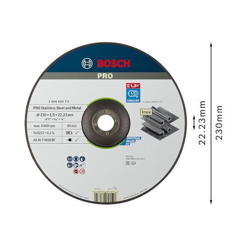1 disque à tronçonner inox à moyeu déporté Ø230mm BOSCH 2608600711 - vue 5