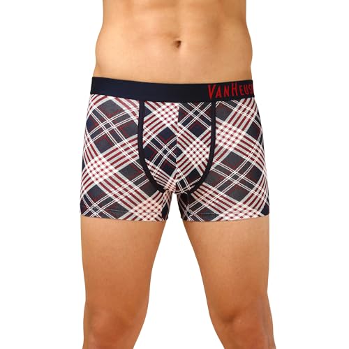 Image of Van Heusen Men's Cotton Trunk - Pack of 1 | Contoured pouch for support | Antibacterial Briefs | Sweat Absorbant | Moistue Wicking | Breathable Everyday Underwear | Long Lasting Color| Fun Prints | Style 10051