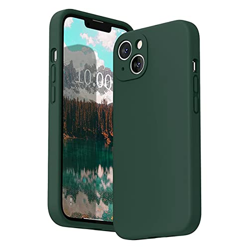 Coque silicone iPhone 12 Mini vert foncé carrée antichoc