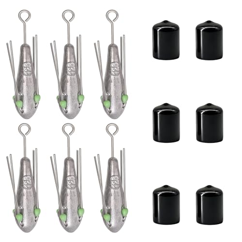 Plombs de pêche à longue queue 110g avec bouchons silicone pour lancer en mer x6