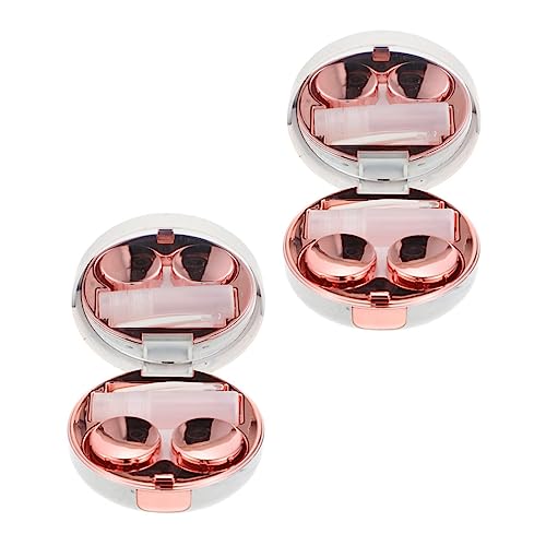 BCOATH 2pcs Eyes Lens Case Marble Design Contacts Lens Holder Travel Storage Box for