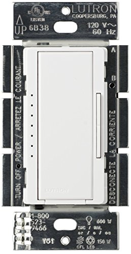 Lutron Maestro C.L Dimmer Switch for Dimmable LED, Halogen & Incandescent Bulbs, Single-Pole or Multi-Location, MACL-153M-WH, White (Renewed)