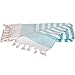 Clotho Turkish Beach Towel Oversized Set of 4- Beach Towels 4 Pack Striped - 100% Cotton 35 x 65 inch - Large Quick Dry Lightweight Turkish Towel Essential Gift for Summer