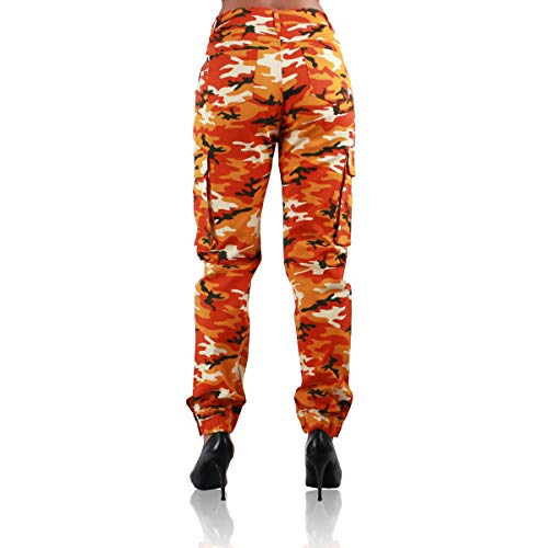Red Fox Women's High Waist Camouflage Military Cargo Jogger Pants - Army Casual Camo Cargo Stretch Comfy Athletic Pockets3