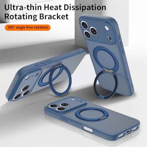 Image of Magnetic Case for iPhone 17 Pro Max With Magnetic Ring Stand, [Compatible with Magsafe] [Military Grade Drop Protection] Shockproof Phone Cover for iPhone 17 Pro Max Full Camera Protection 6.9 inch Blue