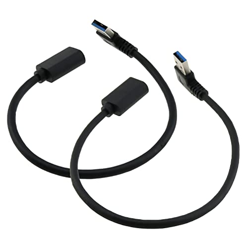 MEETOOT USB 3.0 Verlängerungskabel, rechtwinklig, 90 Grad, Stecker auf Buchse, 30 cm, Super-Speed, 5 Gbit/s, USB-Daten- und Ladekabel, 2 Stück Cover