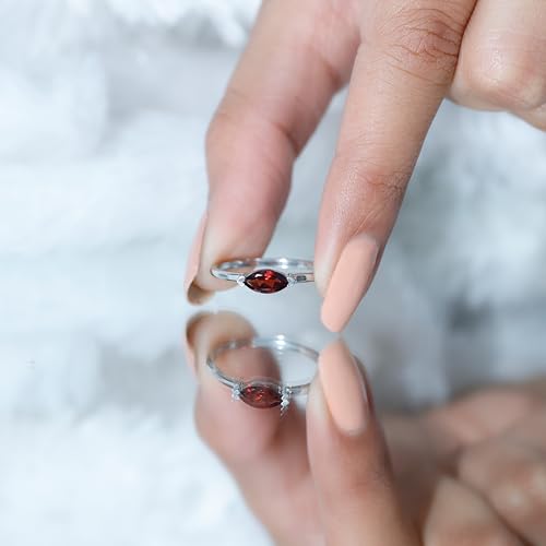 Real Garnet Promise Ring in 14K Gold Plated Silver, AAA Quality, Certified Garnet January Birthstone Ring - Ready To Gift4