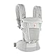 Ergobaby Adapt Babytrage für Neugeborene ab Geburt, 3-Positionen SoftFlex Mesh Ergonomische Babybauchtrage Rückentrage Baby-Tragetasche, Pearl Grey