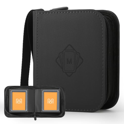 1 Pocket Toploader Binder Holds 40 Cards with 20 Sleeves Collectible Trading Card Album for 3x4 Toploaders Hard Cases for TCG MTG Sports Baseball Football Small Sports Card Book (1Black)
