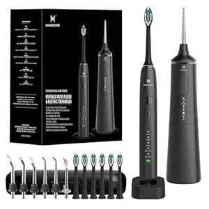 Upgraded Pro Dental Care Kit: 5-Mode Water Flosser & 50,000 VPM Sonic Electric Toothbrush | Premium Oral Clean Set with Enhanced Cleaning Modes, Larger Tank & Refined Design for Advanced Gum Health