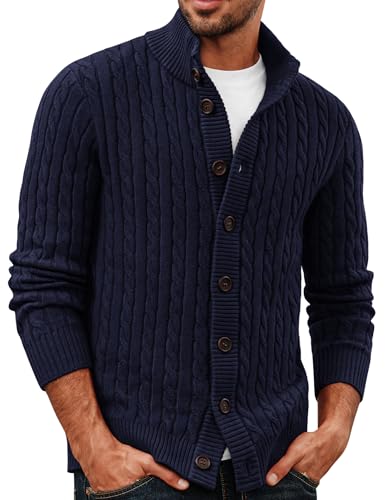 PJ PAUL JONES - Cardigan da uomo con chiusura a bottoni, cardigan...