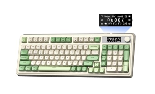 AULA S99 Pro Wireless Keyboard, Display Screen & Media Knob, Tri-Mode Bluetooth/2.4G/USB-C RGB...