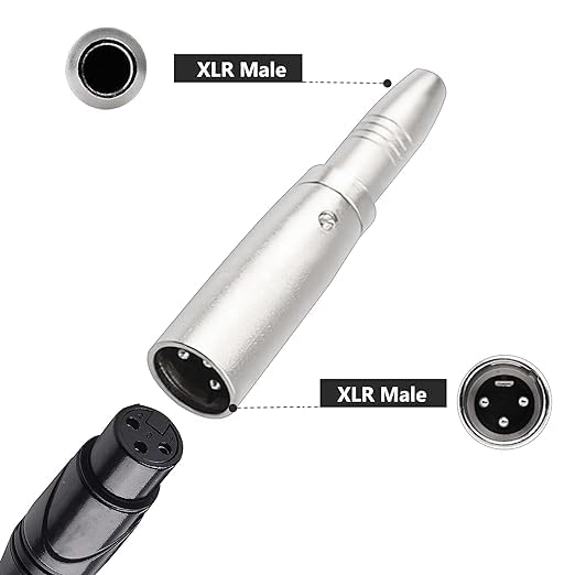 Image of XLR 3 Pin Male to 1 /4 inch 6.35mm Female Socket Audio Adapter-(1 Pcs) XLR Male to 6.35mm 1 /4''TRS Female