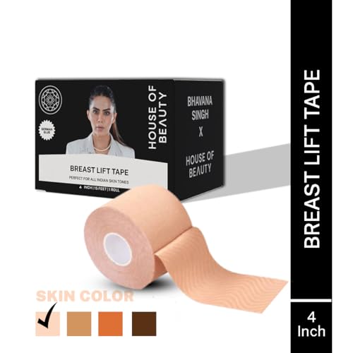 HOUSE OF BEAUTY Breast Lift Tape - Adhesive Bra Tape for Strapless, Backless, Invisible Support – Reusable, Body Tape Roll for Ladies - (Skin) 4 inch - Image 2 thumbnail