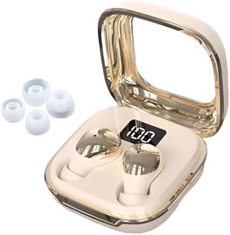 Sleep Earbuds for Side Sleepers - Noise Cancelling Sleep Buds Bluetooth 5.4, Invisible Earbuds with Digital Display, Small Design for Side Sleepers (Skin)