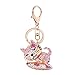 YOYUMI Keychain Portachiavi Cartone Animato Diamante Scintillante Gattino Addormentato Ciondolo Portachiavi Carino Cuscino Auto Ornamento Ragazza Regalo Rosa