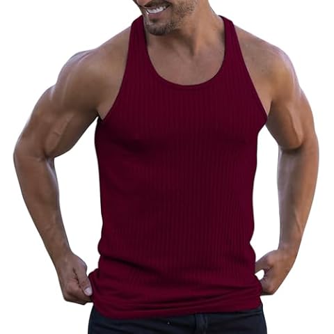 AITEQY Men's Ribbed Tank Top Cover