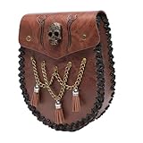 Gothic Purse - Cosplay Phone Carry, Pirate Festival Wallet, Dressing Up Stash, Fastened Waist Securement, Theatrical Garment Element Mechanism, Perfect for Large Dimension Sable
