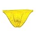 Gay Sexy Lingerie For Men Sissy Underwear Fashion Sexy Adult Low Rise Open Hip Polyester Triangle Pants (Yellow, L)