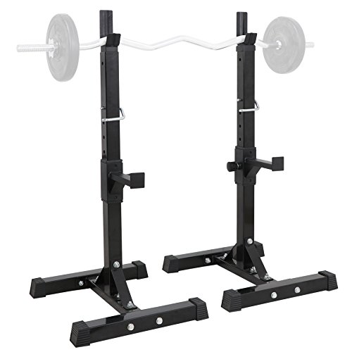 F2C Pair of Adjustable 41"-66" Sturdy Steel Squat Rack Barbell Free Bench Press Stand Gym/Home Gym Portable Dumbbell Racks Stand Max 550lbs