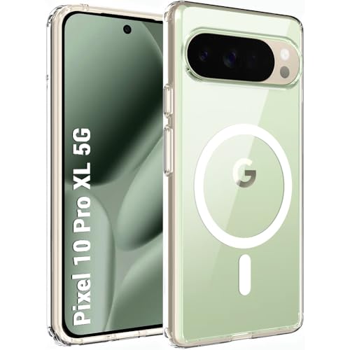 Image of TheGiftKart Ultra-Hybrid Crystal Clear Back Case Cover for Google Pixel 10 Pro XL | Shockproof Design | Hard Back Cover for Google Pixel 10 Pro XL (PC & TPU, Magsafe Compatible, Clear)
