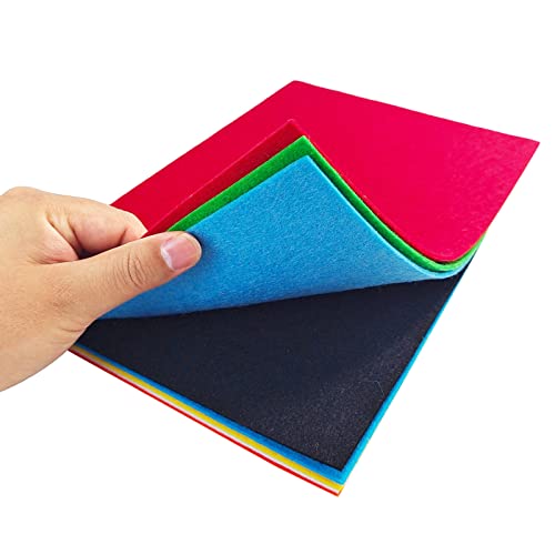 Image of Jtnohx Stiff Felt, 2mm Thick Felt Sheets for Crafts, 8 inchx12 inch Hard Felt Fabric Squares 8Pcs for DIY Projects (Blue Green Series)