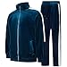 Ragelion Mens Tracksuit 2 Piece Velour Sweatsuit for Men Casual Full Zip Jogging Suit Jacket Pants Set (US, Alpha, X-Large, Regular, Regular, Navy Blue)