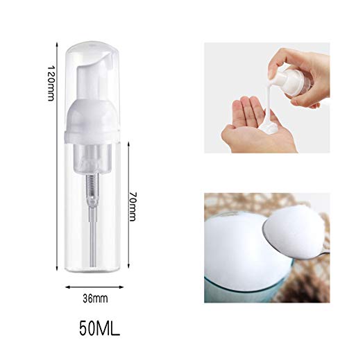 KEAIYYJ- Travel Foam Pump Bottle Small Size Mousse Foaming Mini Hand Soap Dispenser Empty Refillable Container 2 oz/60ml 2 Pack2