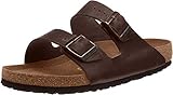Material: Birko-Flor BIRKENSTOCK Unisex-Erwachsene Arizona Birko-Flor Pantoletten, Braun (Dunkelbraun), 38