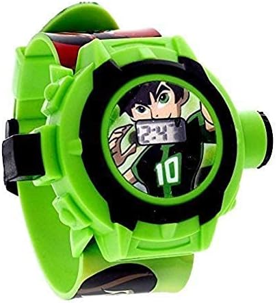 MorningVale Projector Watch Ben 10 Digital Light 24 Images Ben10 Projector Wrist Led Watch for Kids Boys & Girls Diwali Gift Birthday Gift Entertainment Toy Green
