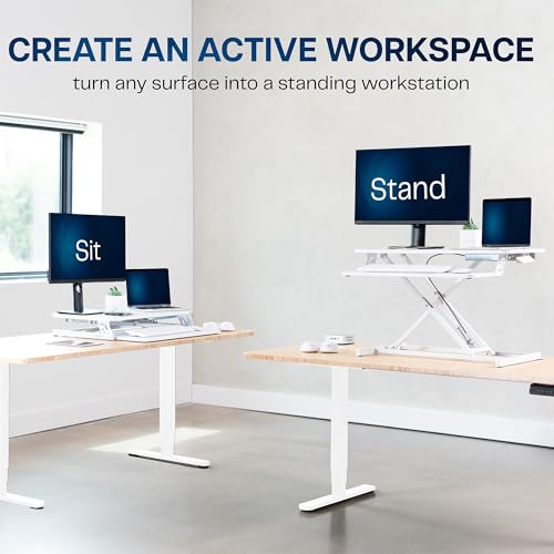 Image of VIVO White 32 inch Standing Desk Riser, DESK-V000SW