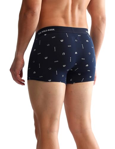 Image of U.S. Polo ASSN. Mens OET14 Anti Microbial Printed Underwear Trunks - Pack of 3