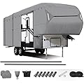 Leader Accessories Easy Setup 5th Wheel rv Covers Fits 29'-33' Motorhome Thick 5 Layers Anti-UV Top, Windproof Camper Cover with 2 Assist Poles