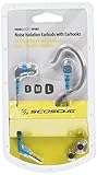 SCOSCHE HPS200GYBL Noise Isolation Earbuds 10.5mm Drivers and Ear Clips - Retail Packaging - Grey/Blue