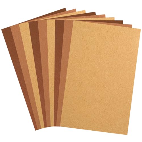 8X 12 Brown Felt Sheets for Crafts 9 PCS Thin Sewing Felt Fabric Sheet Stiff Felts Paper Non-Woven Felts Fabric Craft Sheets for DIY Art Crafts Sewing Projects Making Supplies