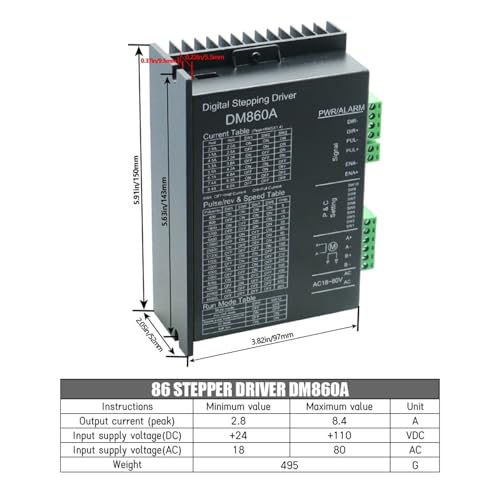 Pilote de moteur DM860A pour automatisation et commande numérique Nema34