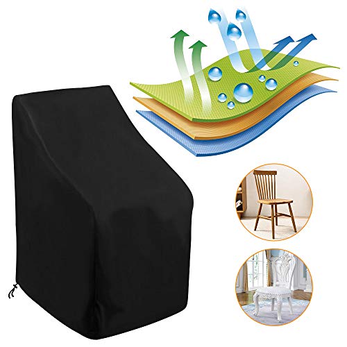 Uranshin PCC000B1 Stacking Outdoor Chair Cover Waterproof, Uranshin Outdoor Patio Furniture Covers Stacked Chairs 210D thumb #2