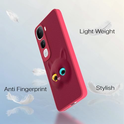 Image of Amazon Basics Back Cover for Vivo Y400 5G | Premium Look | Cute Soft Leather TPU Bumper Case for Girls (Pink)